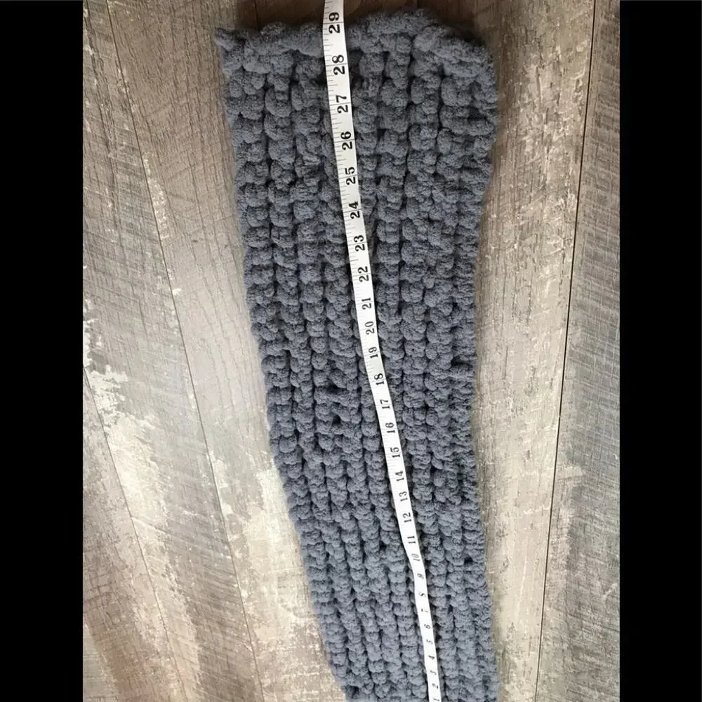Grey Chunky Knit Infintity Scarf one size